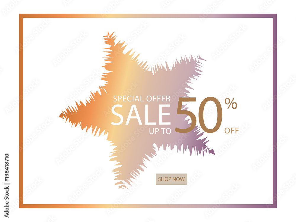 Sale banner with 50 percent discount and template illustration design. Vector EPS10 Sale banner with 50 percent discount and template illustration design. Vector EPS10