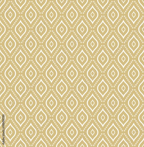 Geometric abstract vector pattern. Geometric modern white and golden ornament. Seamless modern background