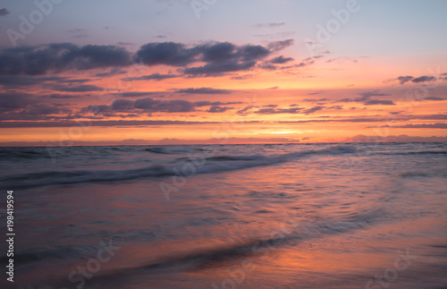 Beautiful sunset over the beach of a national park in sweden