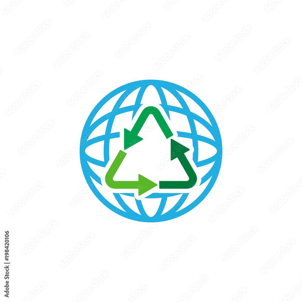 Recycle Globe Logo Icon Design Recycle Globe Logo Icon Design
