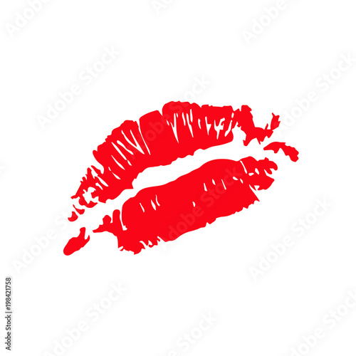 Print of lips kiss vector background