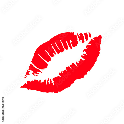 Print of lips kiss vector background
