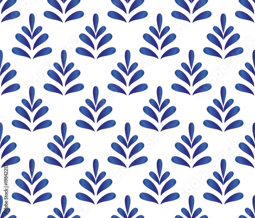 ceramic blue pattern vector