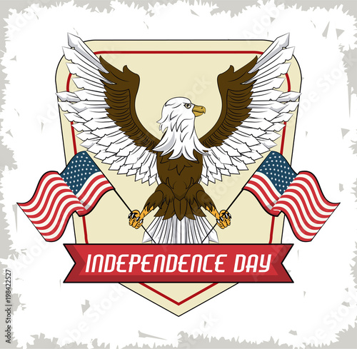 USA independence day card with cartoons vector illustration graphic design