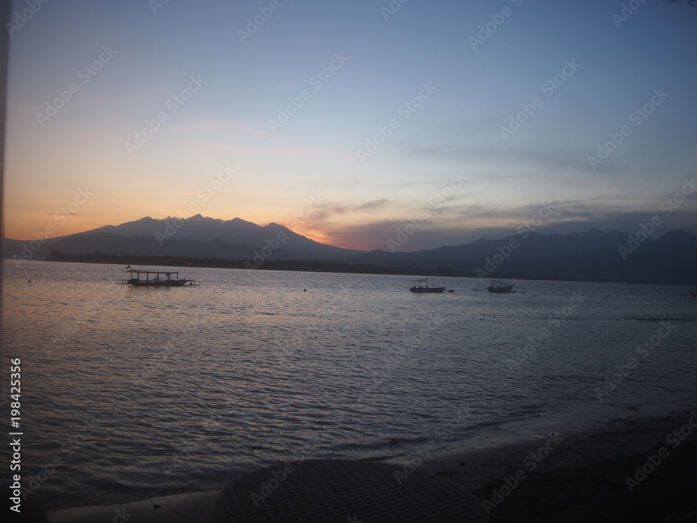 Bali Sunset sunrise over water