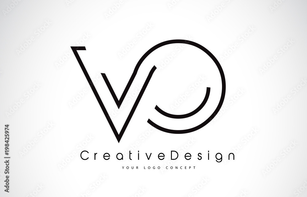 VO V O Letter Logo Design in Black Colors. Stock Vector | Adobe Stock