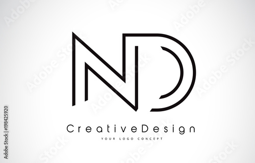Free Download ND N D Letter Logo Design in Black Colors. - GFXLoad