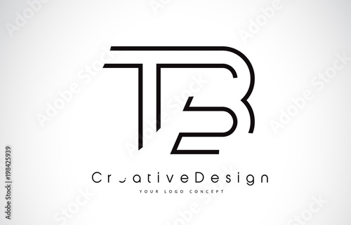 TB T B Letter Logo Design in Black Colors. photo