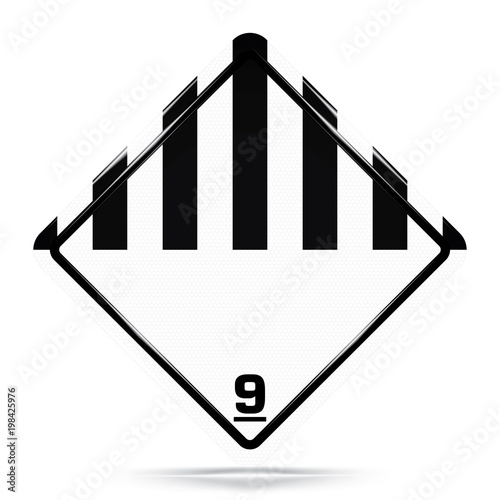 International Class 9 Miscellaneous Hazardous Symbols,Black and White Warning Dangerous icon on white background,Attracting attention Security First sign,Idea for,graphic,web design,Vector,EPS10
