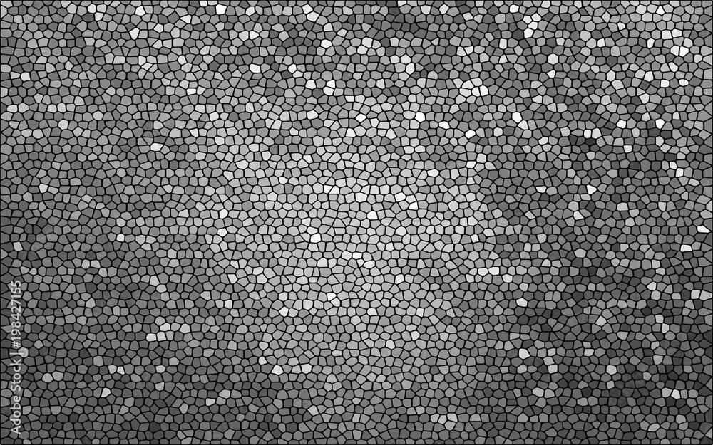 Abstract grey tile. Grey mosaic. Pixel gray pattern background for design. monochrome grunge texture. Gray and white halftone effect. Silver vintage background. Vector illustration.