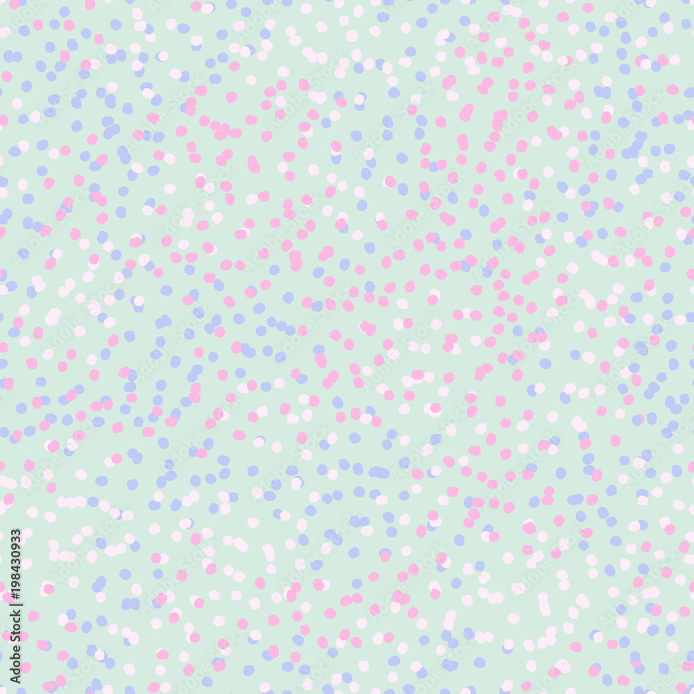 Spring Tender Colorful Seamless Pattern. Circles, Spots and Dots Endless Textures. Perfect for Pastel Background and Surface Design.