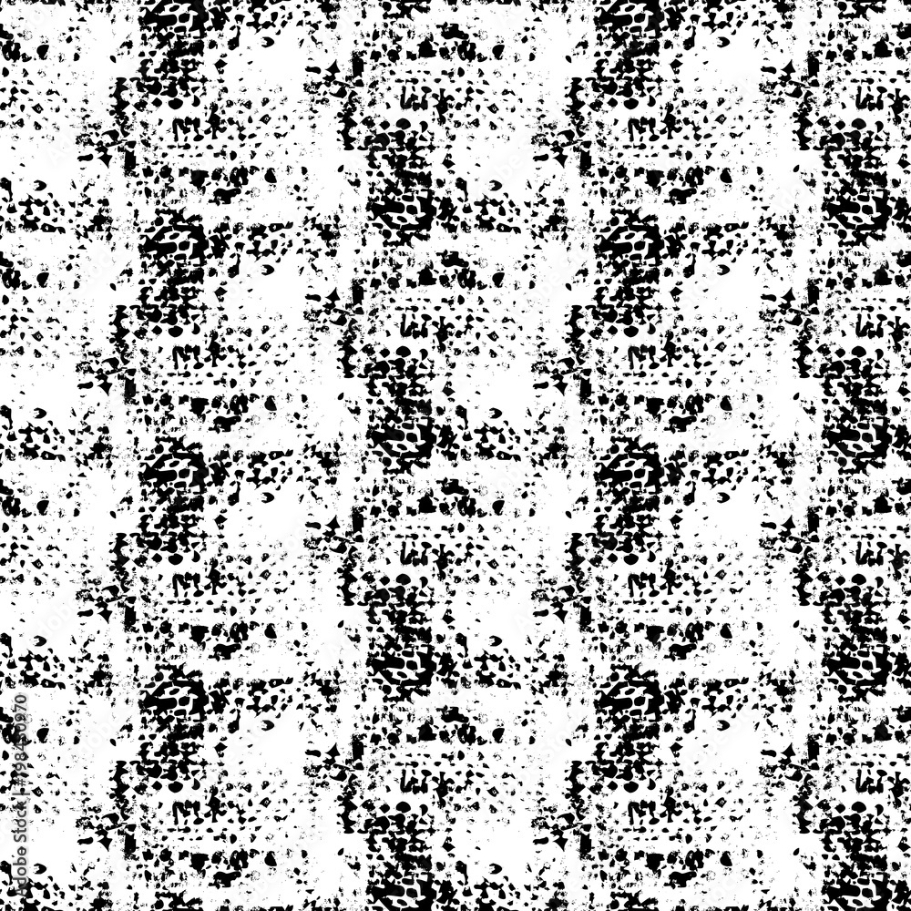 Black and White Seamless Grunge Dust Messy Pattern