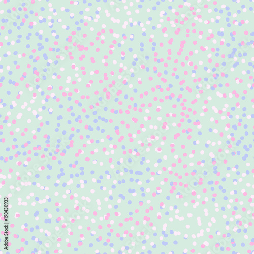 Spring Tender Colorful Seamless Pattern. Circles, Spots and Dots Endless Textures. Perfect for Pastel Background and Surface Design.