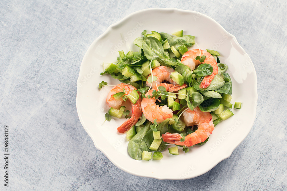 Fresh salad with shrimp. Fresh salad with shrimp.