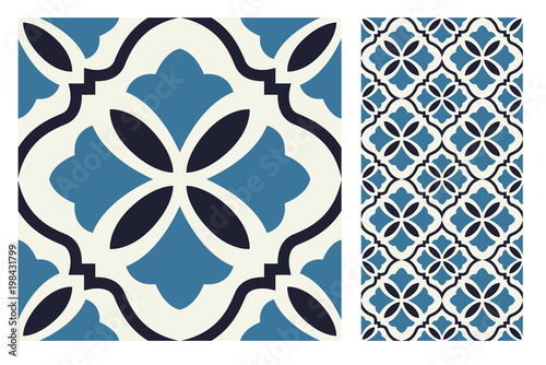 vintage tiles patterns antique seamless design in Vector illustration