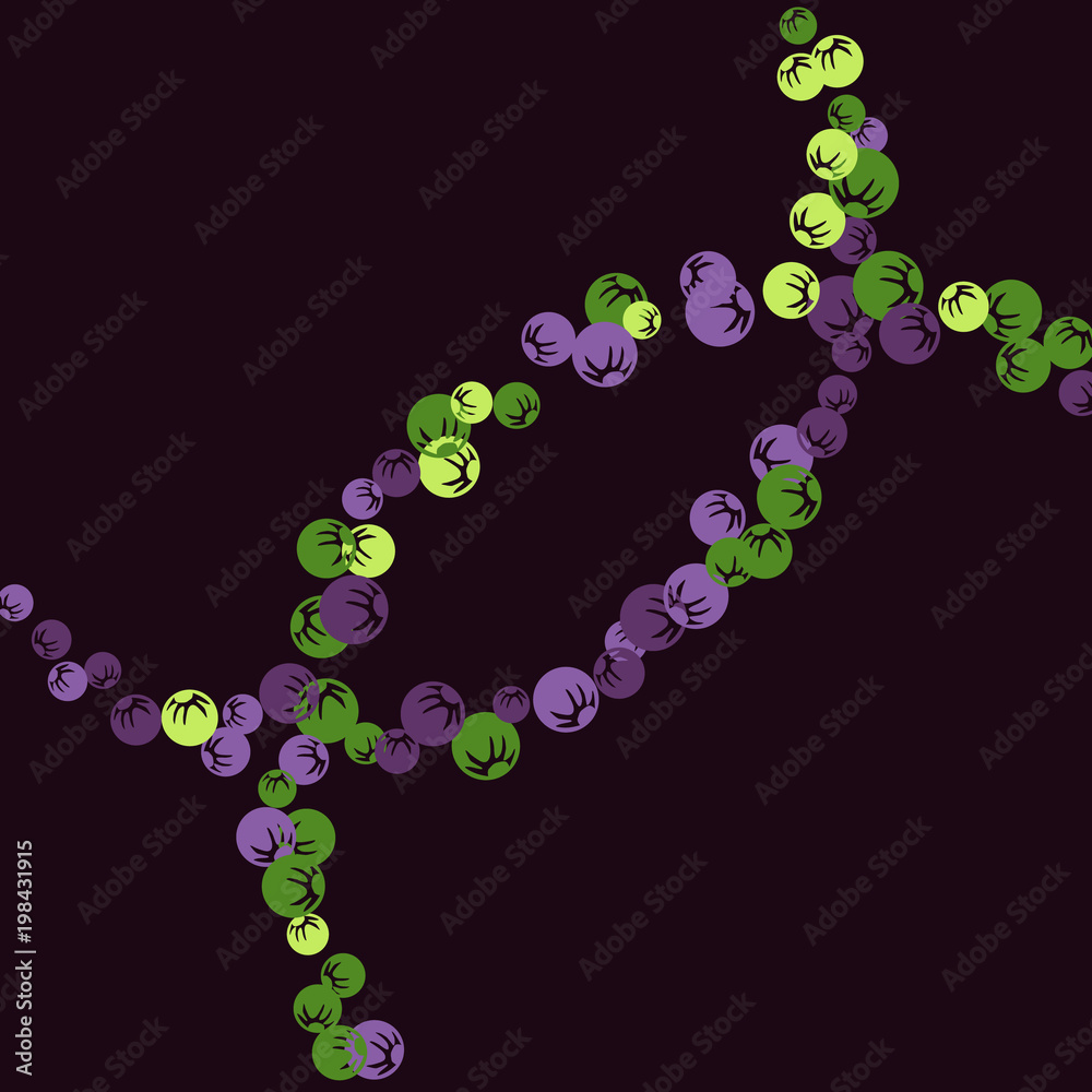 Fototapeta premium Vector Confetti Background Pattern. Element of design. Colored stylized berries on a black background