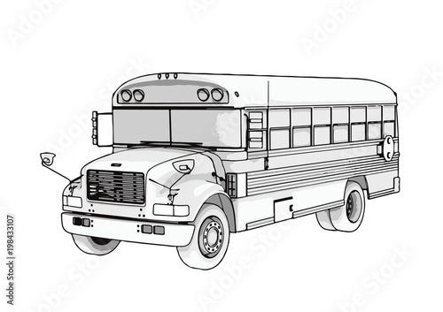sketch of school bus vector