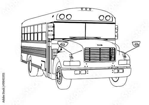sketch of school bus vector