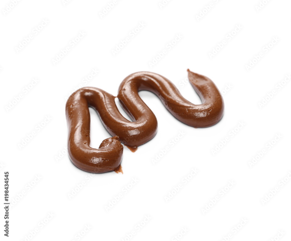 Cream chocolate spreading isolated on white background Cream chocolate spreading isolated on white background
