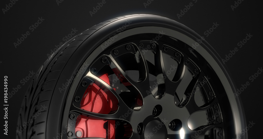 Obraz premium Close up sports car tire