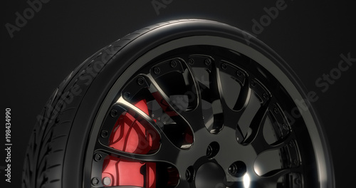 Close up sports car tire