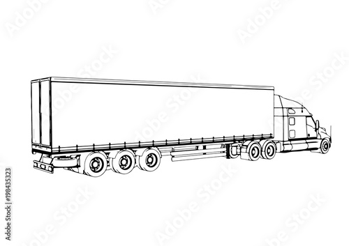 sketch of truck vector