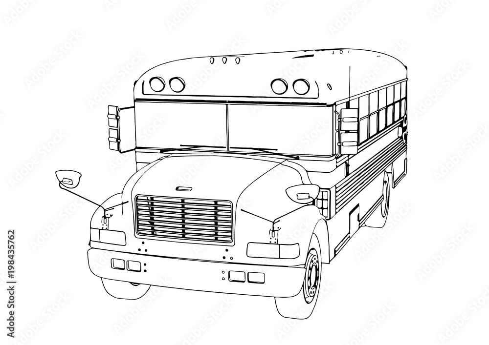 sketch of school bus vector