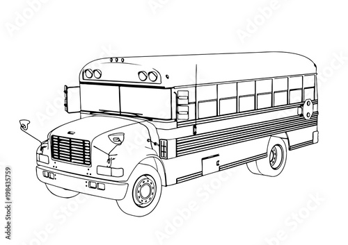 sketch of school bus vector
