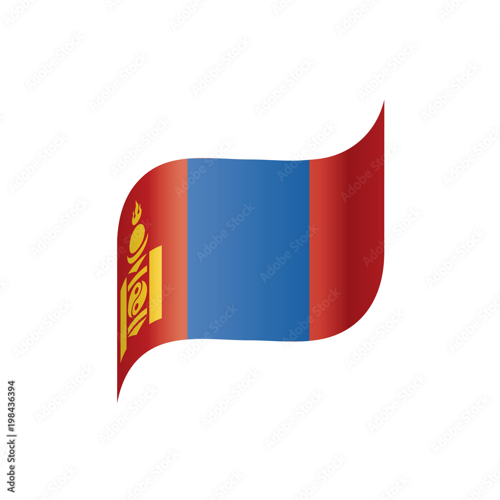 Fototapeta premium Mongolia flag, vector illustration