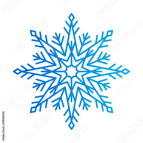 Snowflake of Blue Colors, Vector Illustration