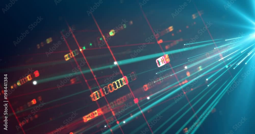 fly through futuristic tunnel with digital fiber optic Wormhole, concept of speed in modern digital technology .4k seamless loop   

