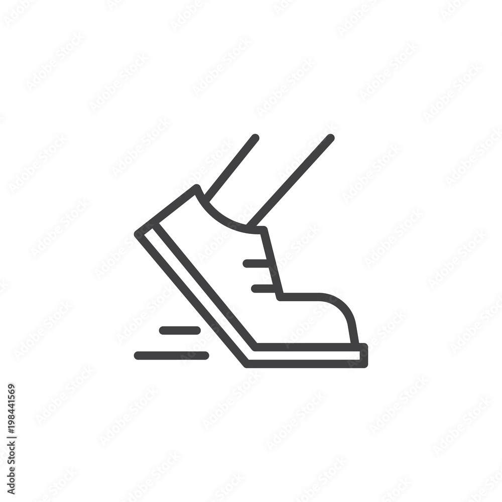 Running shoes outline icon. linear style sign for mobile concept and web design. Jogging simple line vector icon. Symbol, logo illustration. Pixel perfect vector graphics Running shoes outline icon. linear style sign for mobile concept and web design. Jogging simple line vector icon. Symbol, logo illustration. Pixel perfect vector graphics