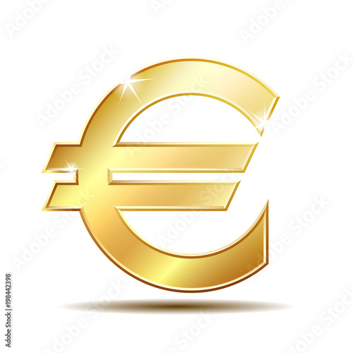 Gold sign euro currency.