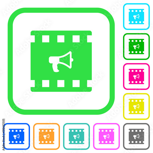 Movie director vivid colored flat icons