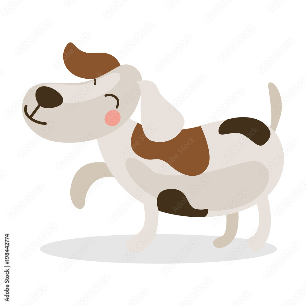 Fototapeta premium Brown baby dog cute cartoon character object icon isolated on white background,vector illustration.