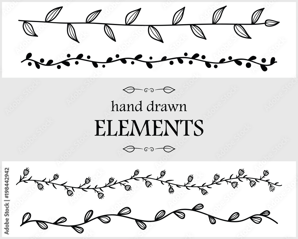 Obraz premium Hand drawn floral elements