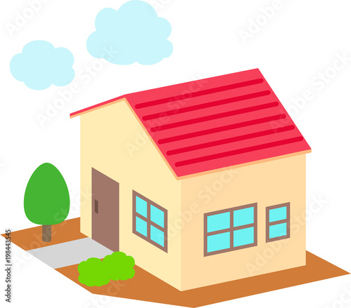 赤い屋根の一軒家