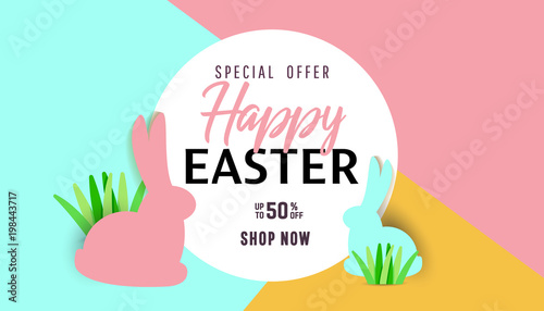 Easter street event, festival and fair, banner