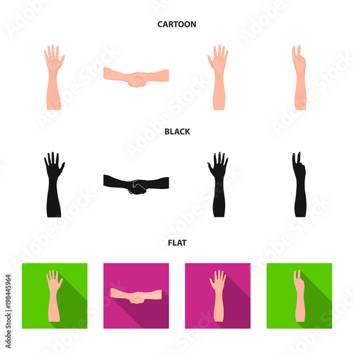 Sign Language cartoon,black,flat icons in set collection for design.Emotional part of communication vector symbol stock web illustration.