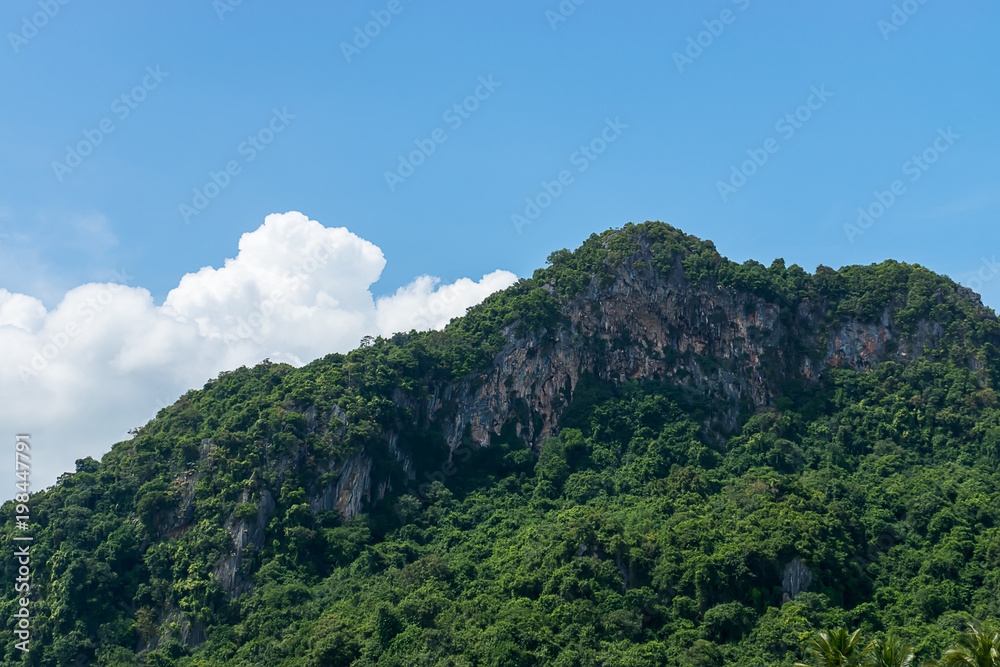 Green mountain with blue sky. Green mountain with blue sky.
