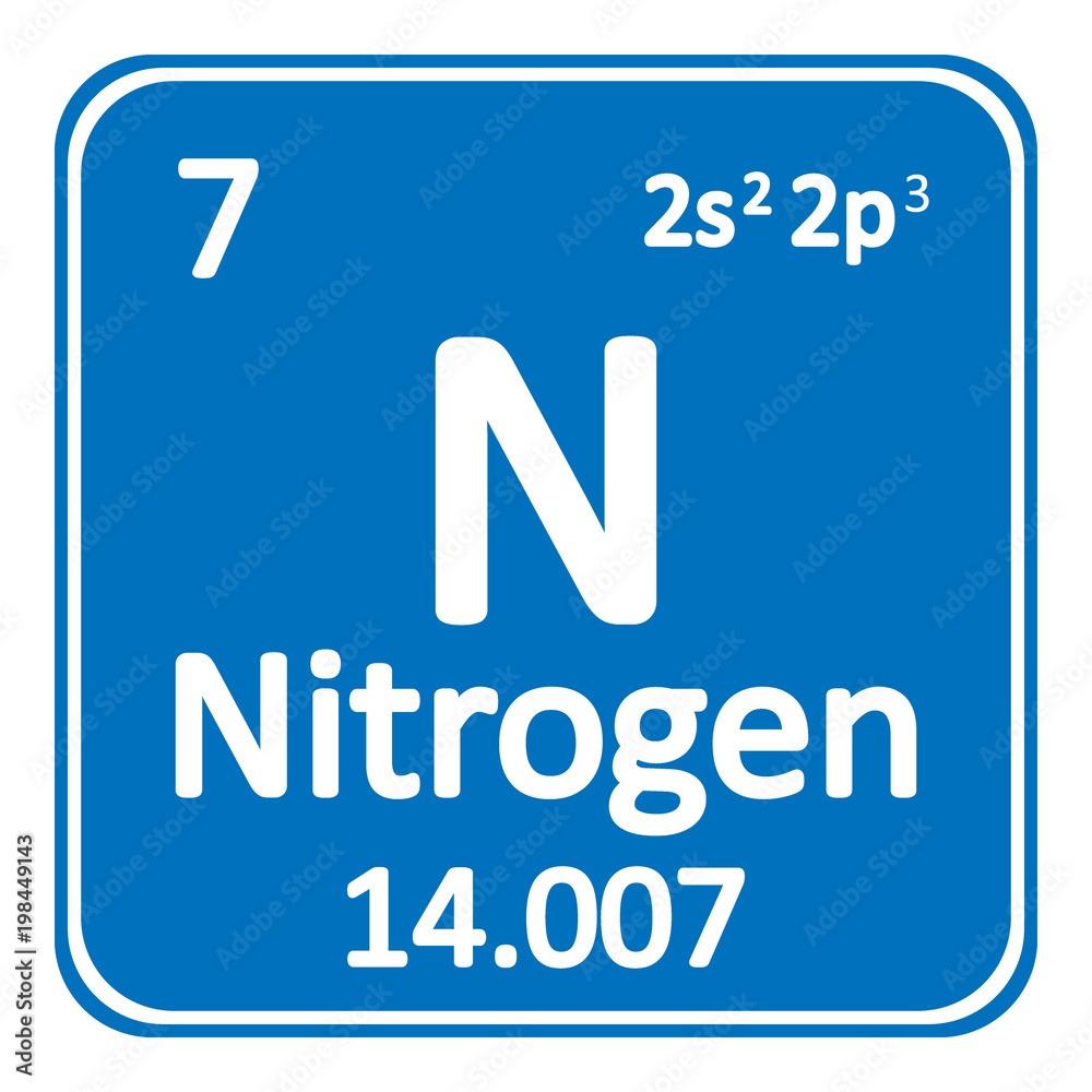 Periodic table element nitrogen icon. Periodic table element nitrogen icon.