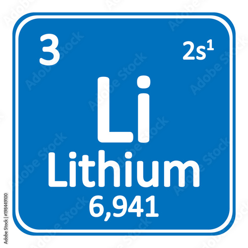 Periodic table element lithium icon.