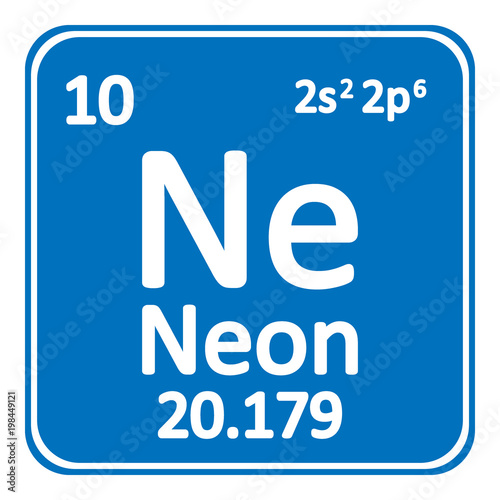 Periodic table element neon icon.