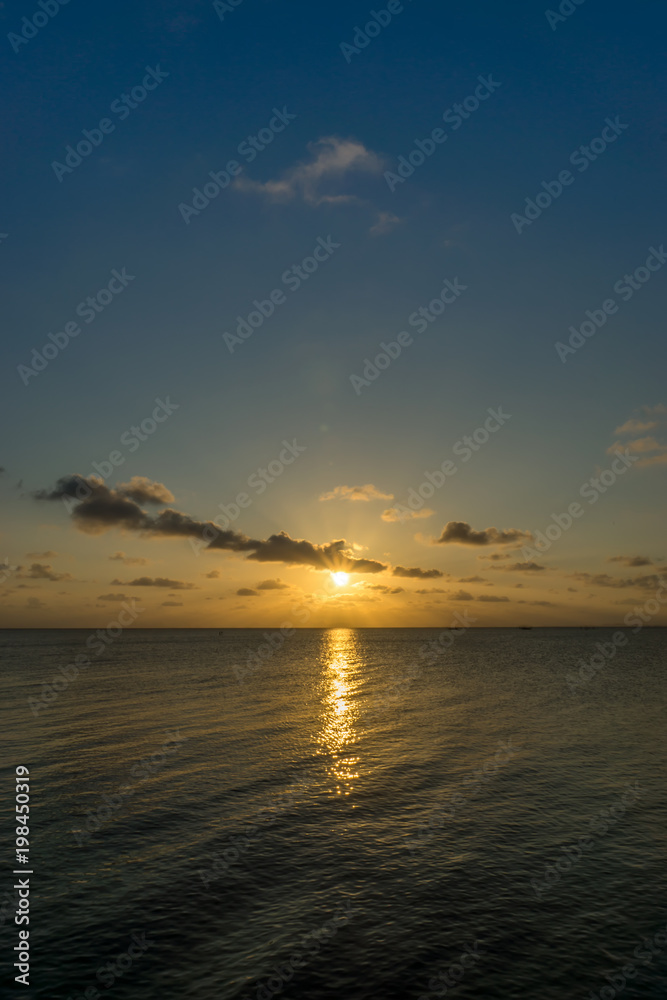 Sunset sky on the lake