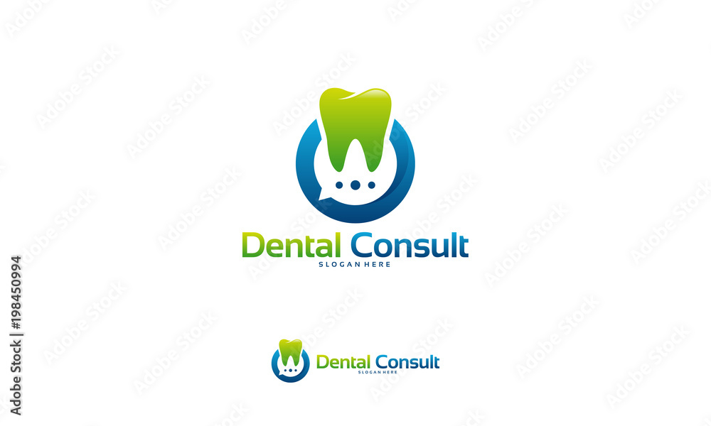 Dental Consult logo designs concept vector, Dental logo template