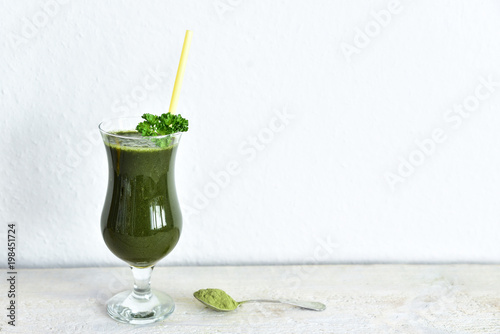 Fresh and healthy green smoothie photo