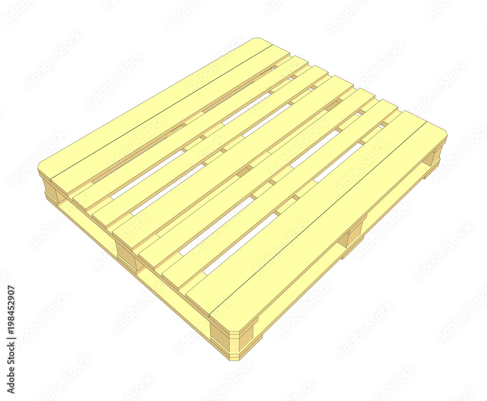 Wooden pallet. Isolated on white