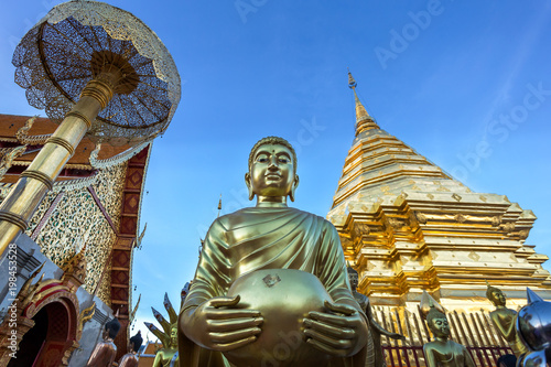 Wat Phra That Doi Suthep is tourist attraction of Chiang Mai, Thailand.