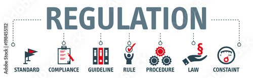 Banner Regulation Compliance Rules Law Standard vector illustration concept