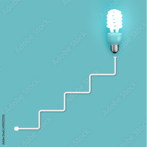 Energy saver lightbulb with wires, vector illustration